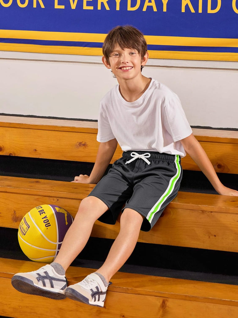 4 Pack Boys Athletic Shorts Mesh Basketball Soccer Quick Dry Short