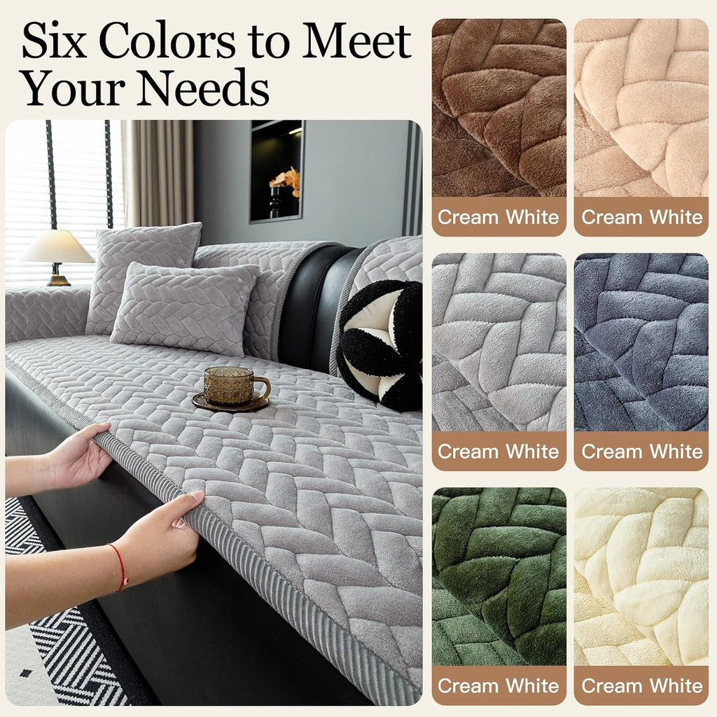 Quilted Couch Cover for Pet, Dog Couch Cover for Sofa, Light Gray