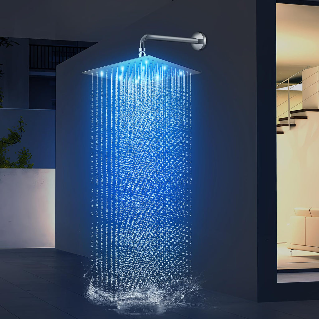 High Pressure 10" Rain Shower Head with LED Color Changing