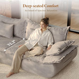 86.6" Cloud Couch for Living Room, Modern 3 Seater Sailboat Sofa with Deep Seat