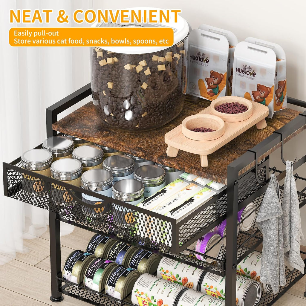 Cat Food Can Organizer, Storing Different Sizes Pet Food Canned Dispenser