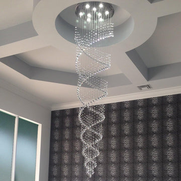 Modern K9 Crystal Raindrop Chandelier Lighting, Modern Crystal Light Fixture, K9 Crystal Chandeliers, Double Swirl 8 GU10 Bulbs Required A100-B014POW5EU