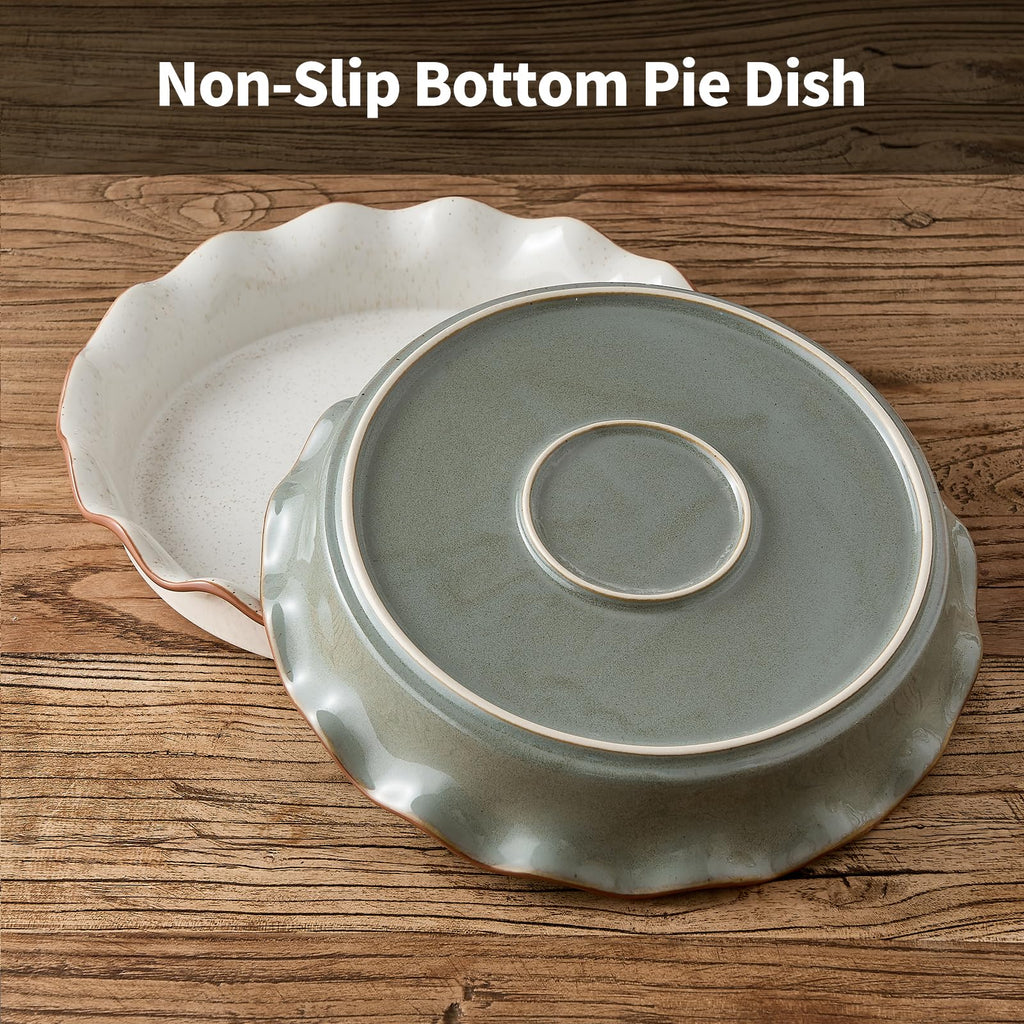 Ceramic Pie Pan for Baking[10.5 inch], Reusable NonStick Ceramic Baking Dish