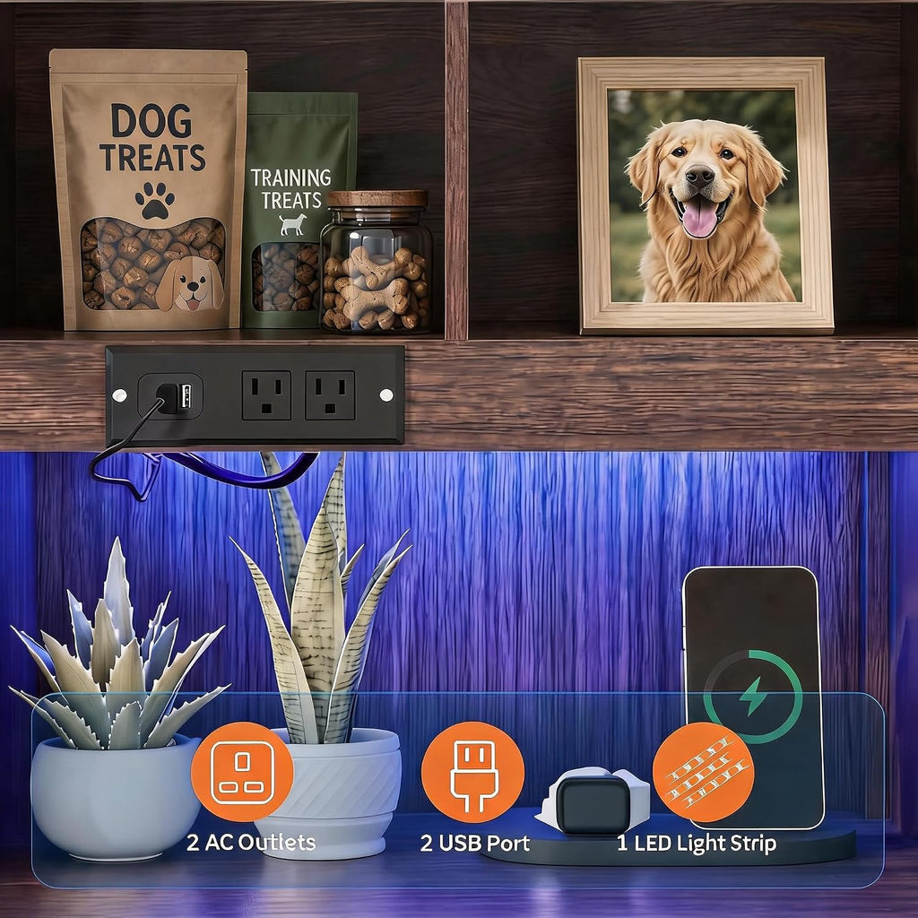 Dog Crate Furniture for Small Dogs, Wooden Dog Kennel Nightstand