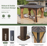 10’x12’ Hardtop Gazebo, Permanent Metal Pavilion with Galvan - Image 6