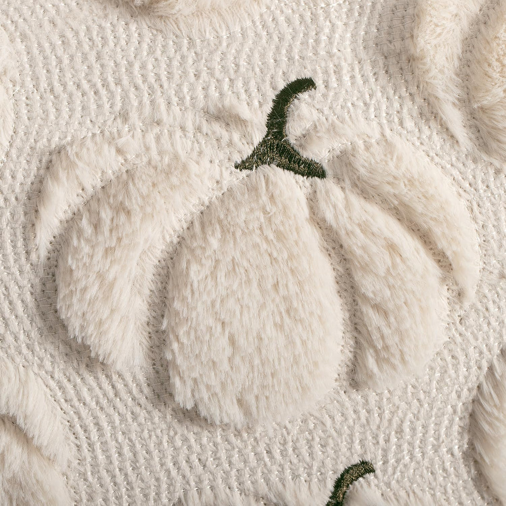 Fall Pillow Covers 18x18 Set of 2 Beige Pumpkin Decorations