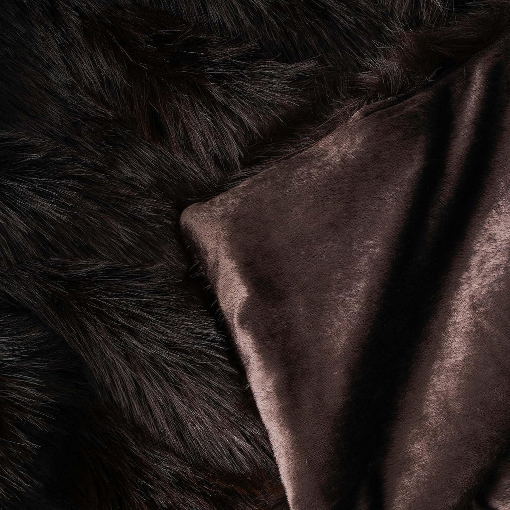 Luxury Brown Faux Fur Throw Blanket, Large Soft Warm Cozy Fuzzy Fluffy Fur Blankets and Throws for Bed, Home Decor