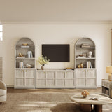61.7" Wide 4-Door Buffet Cabinet, Extra Long Sideboard with 2 Separate Bays & Adjustable Shelves