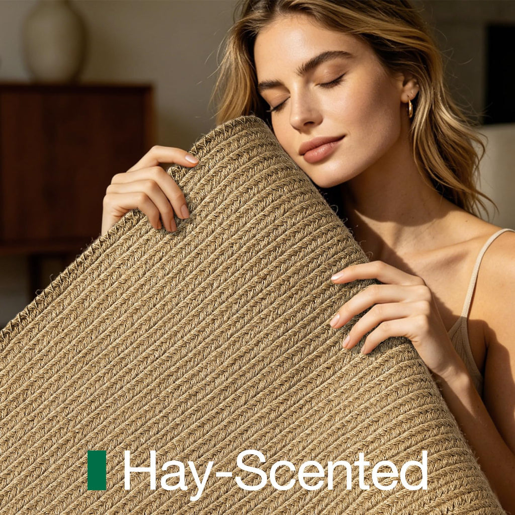 Natural Jute Indoor Door Mat, 24 x 36, Non-Slip Handwoven Entryway Mat
