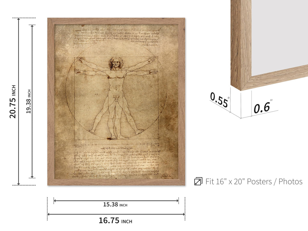Master Classic Leonardo Da Vinci Poster - Vintage Renaissance Print - Gift for Artist, Friend - Vitruvian Man