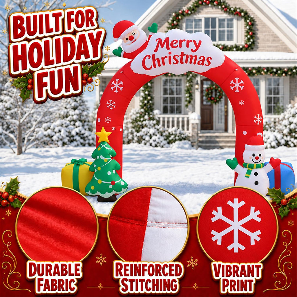 15FT Christmas Inflatables Archway with LED Lights,Blow Up Yard Decorations
