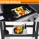 4-Burner Propane Gas Grill, 40,000 BTU BBQ Grill with Cast Iron Grates and Grease Management System