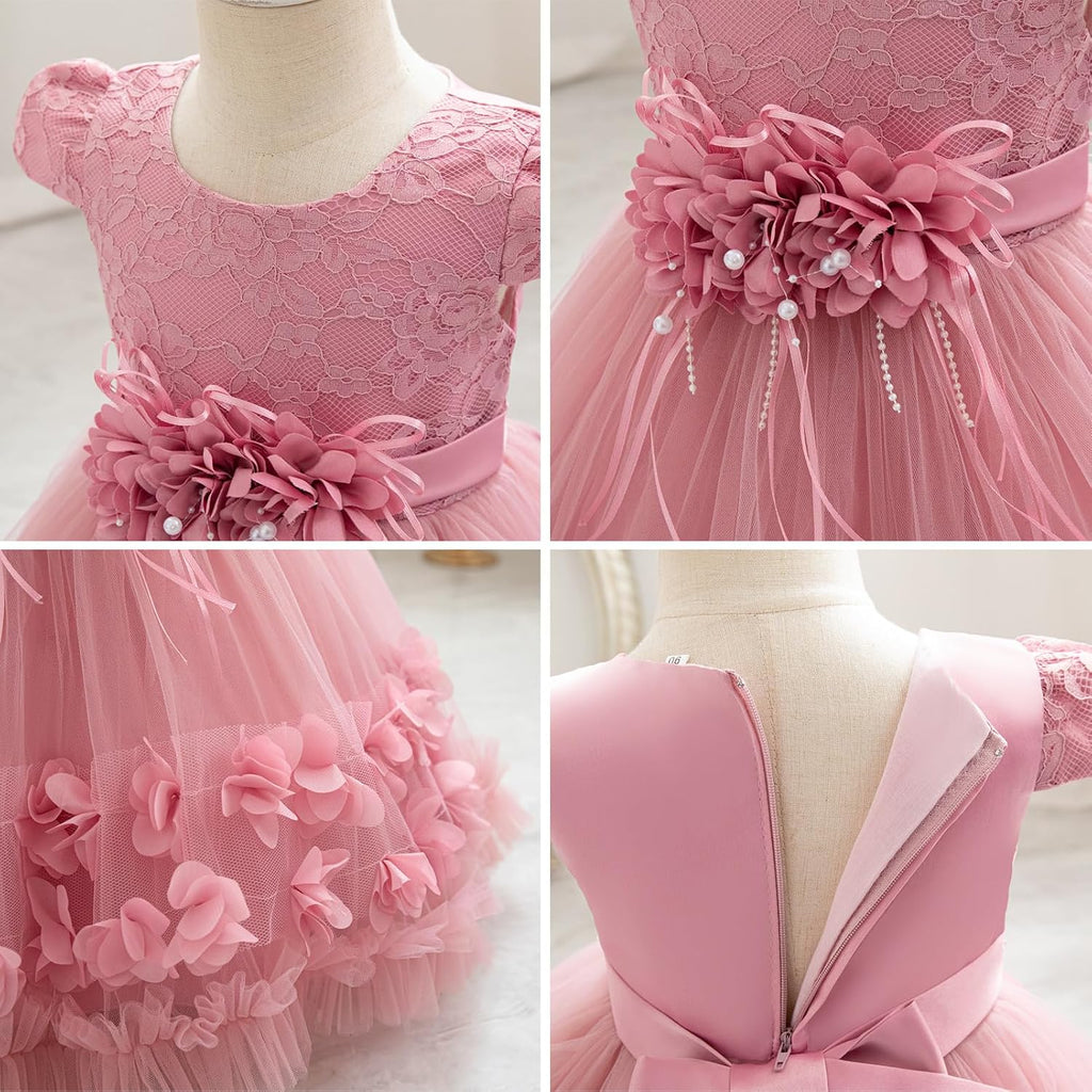 Flower Girl Dress Lace Baby Girl Formal Pageant Dresses 3