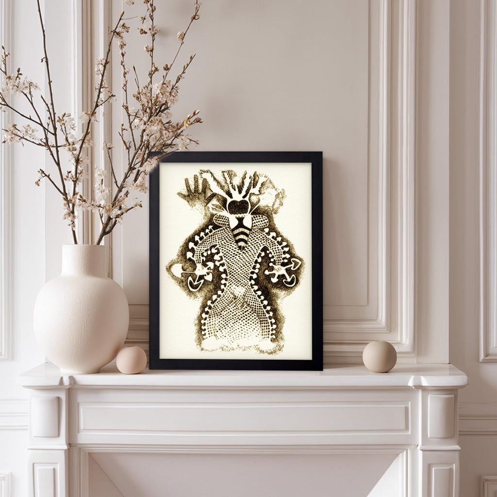 Master Classic Historical Poster - Vintage Spiritual Print - Gift for Artist, Friend - Tassili Mushroom Figure, Bee