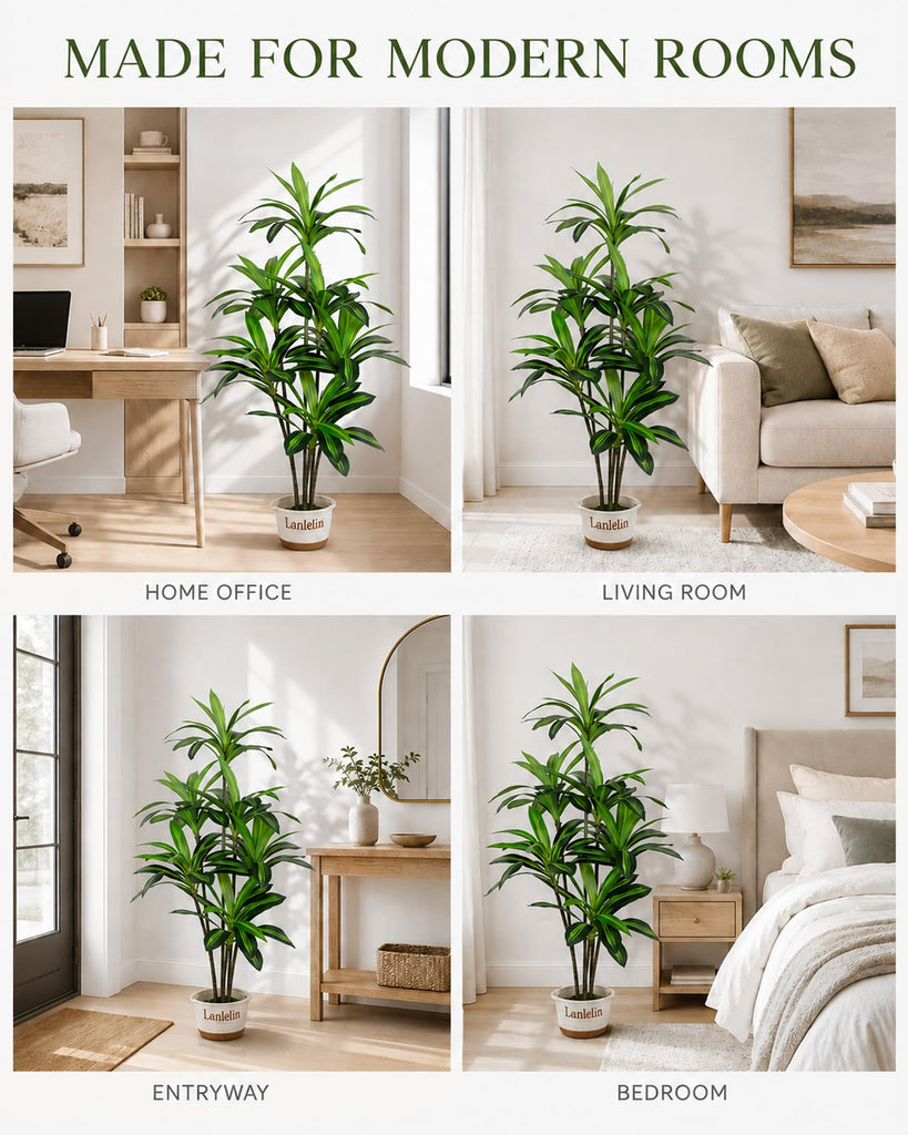 5FT Artificial Dracaena Plant, Tall Fake Plant for Indoors