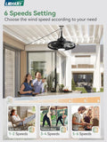 20" Outdoor Ceiling Fan with Lights,IP65 Waterproof Gazebo H - Image 3