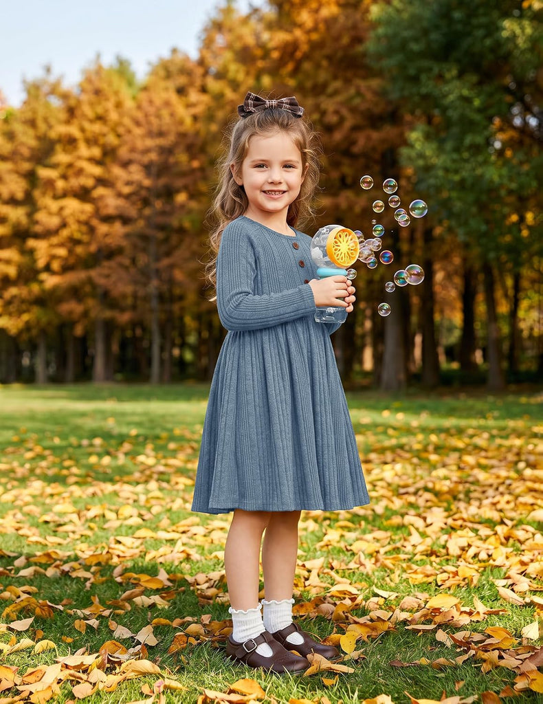 Toddler Girls Sweater Long Sleeve Knit Fall Winter Dresses