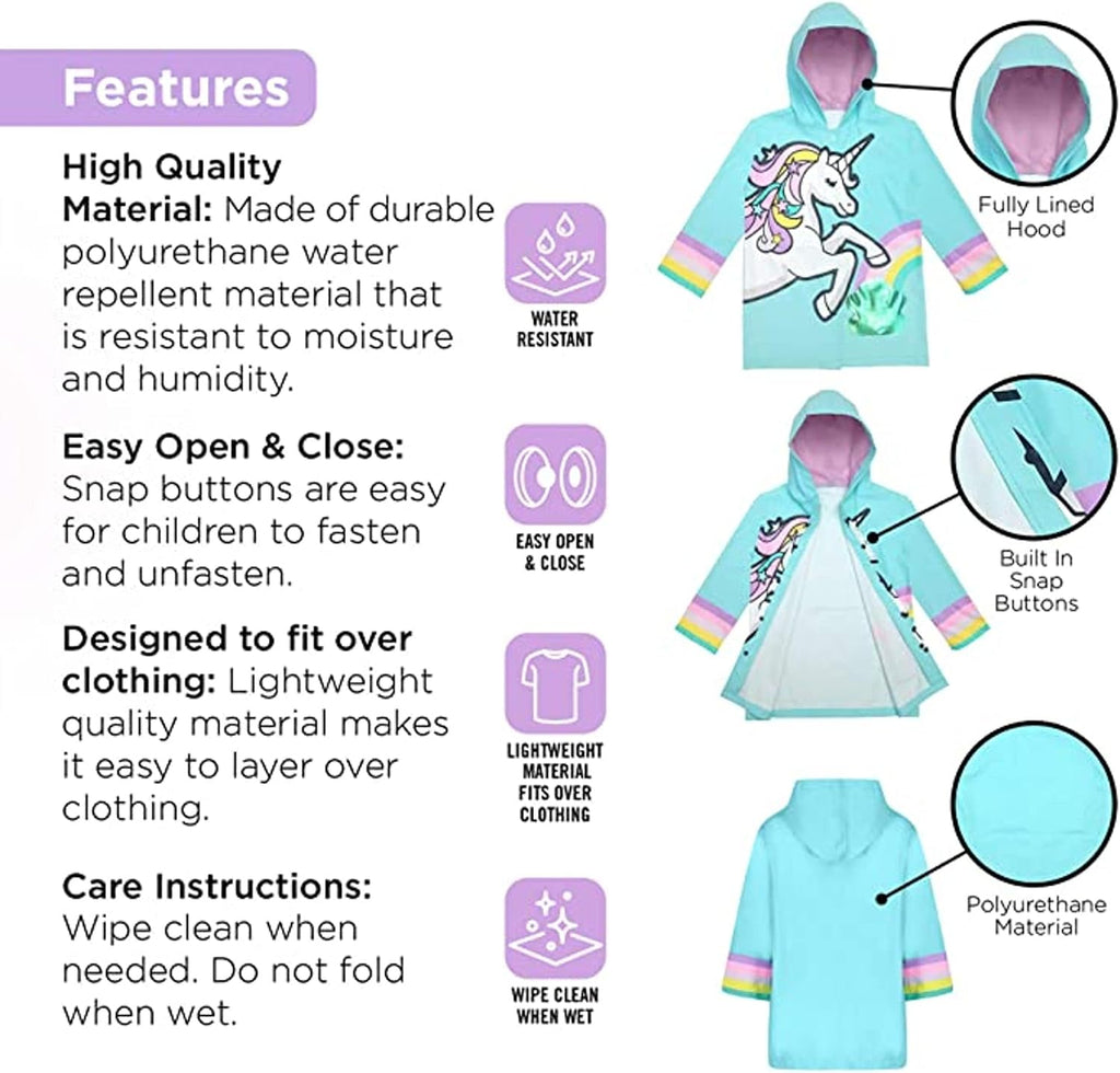 Umbrella for Girls and Boys & Rain Coats Set -Toddler Umbrellas Kids Raincoat Boys Girls Jacket