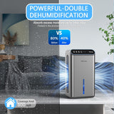 Dehumidifier for Home 1000 sq.ft - Small Quiet Dehumidifier with Auto Shut Off, Aromatherapy, 3 Gear Timer, Sleep Mode