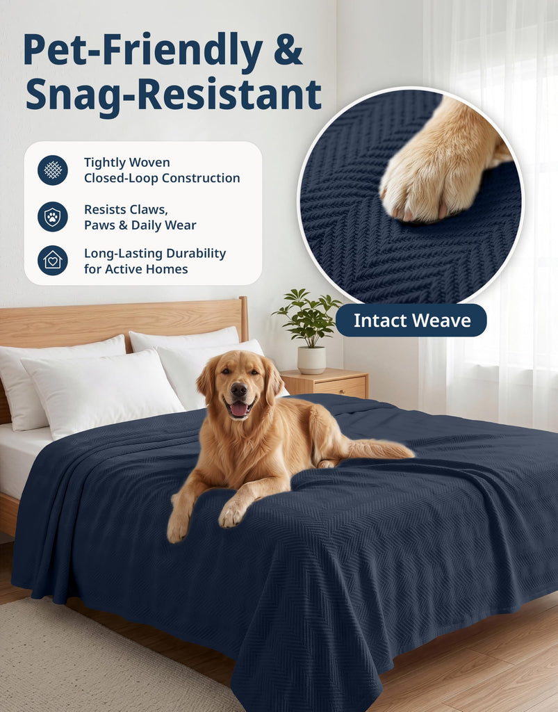 Soft Blanket, 350 GSM 100% Cotton Medium Weight