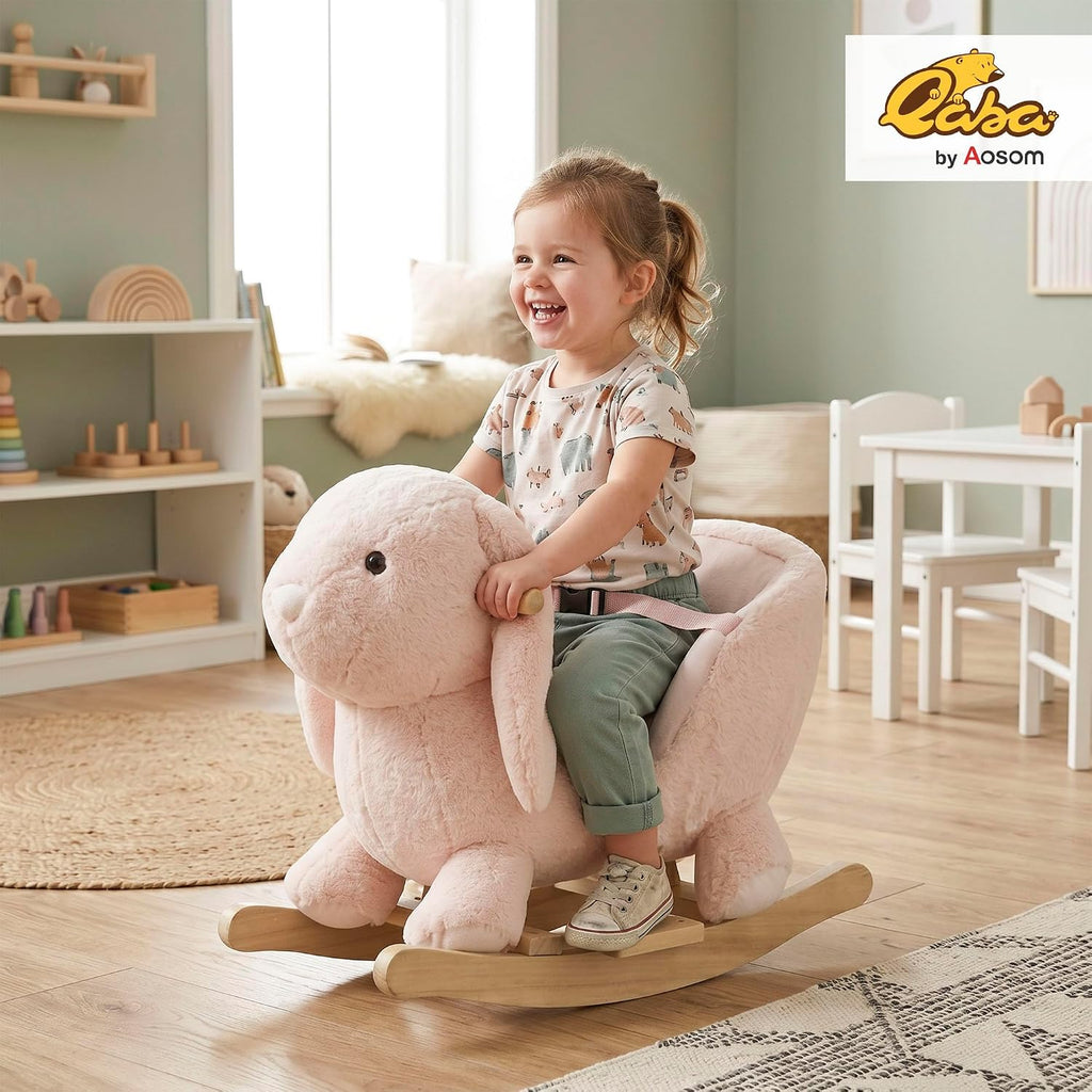 Baby Rocking Horse with Simulated Sound for Toddler 18-36 Months Pink