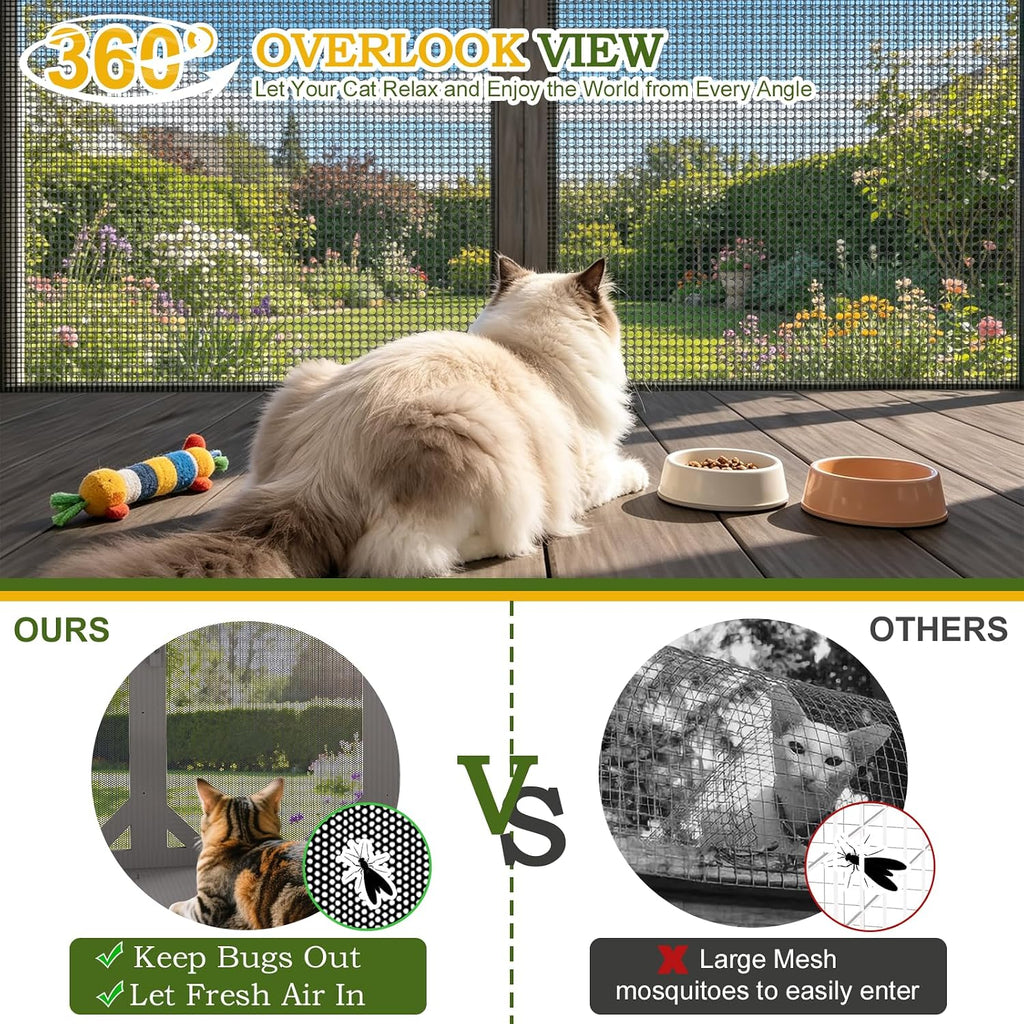 Compact Window Catio for Indoor Cats, Wall Mount Cat Window Box