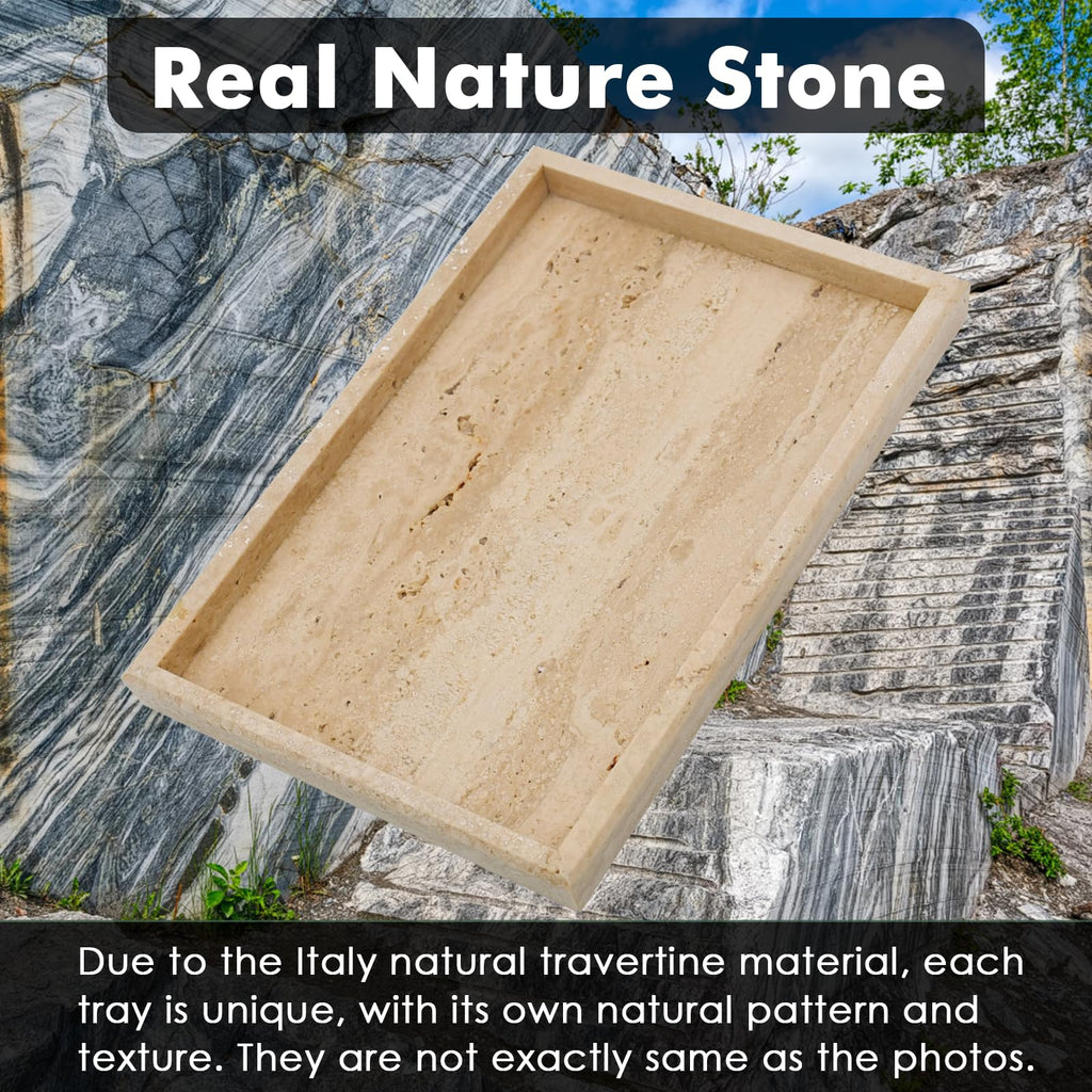 Real Natural Travertine Tray, Vanity, Kitchen Counter