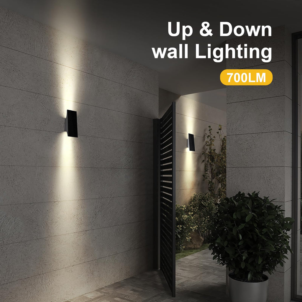 Solar Lights Outdoor Up and Down, 2pack Solar Wall Lights Outdoor