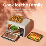 Air Fryer Toaster Oven Combo, Countertop Oven for Quick & Healthy Meals, Bake, Broil, Air Fry, Toast, and Bagel