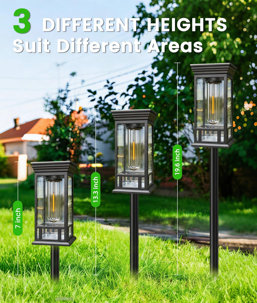 6 Pack Bright Solar Garden Lights, Solar Pathway Lights Outdoor Waterproof