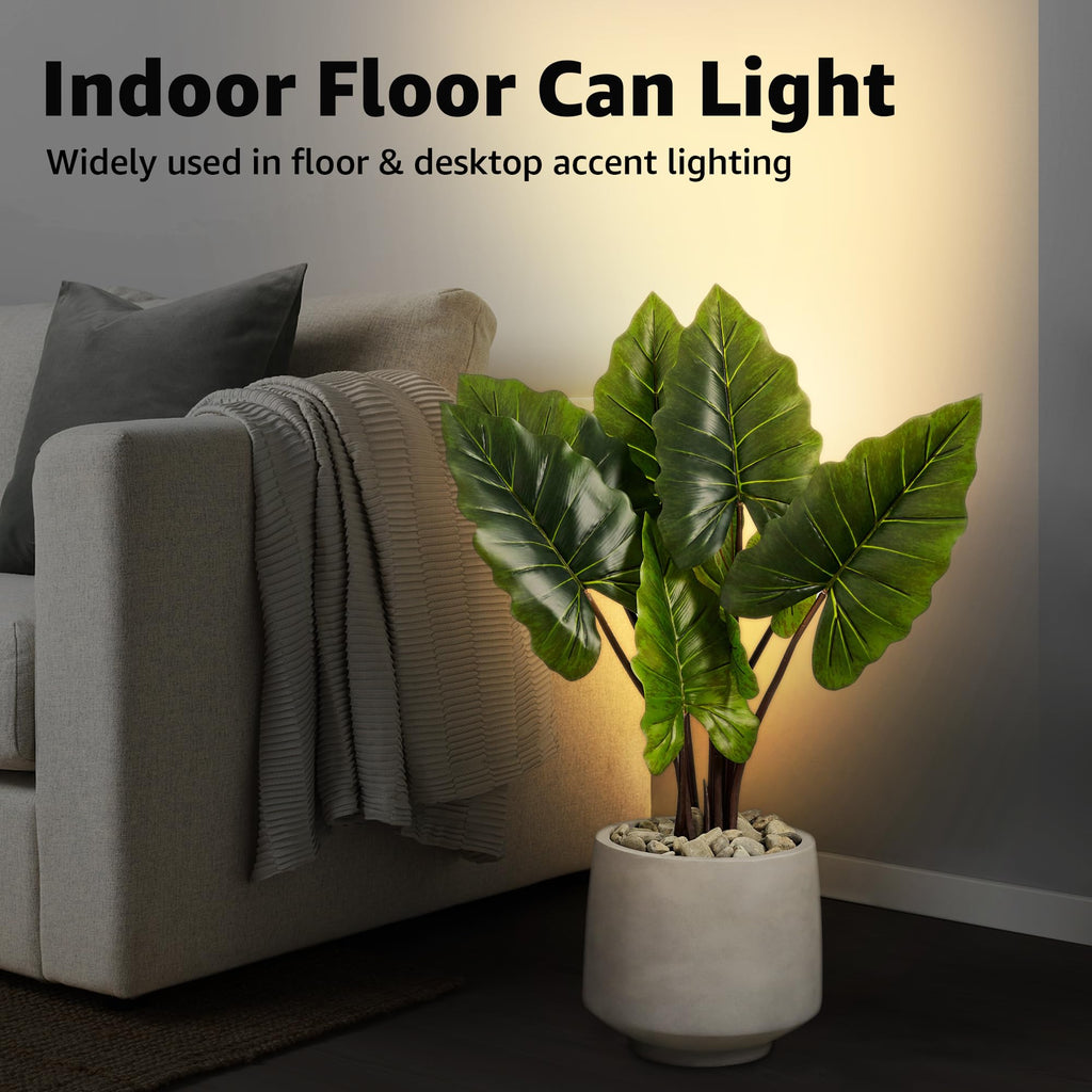 2 Pack Up Lights Indoor Floor Can Light Uplighting Indoor Spotlight with 2700K GU10 Bulb Accent Lighting Floor