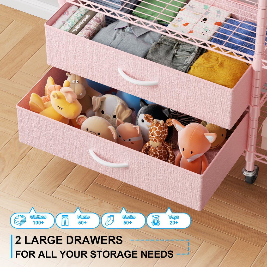 F3R Heavy Duty Clothes Rack(With Lockable Wheels)Freestanding Clothing Racks for Hanging Clothes, Adjustable Closet
