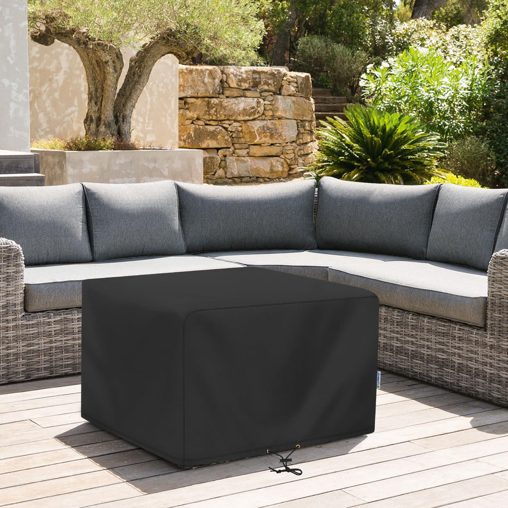 Outdoor Ottoman Cover, Waterproof Square Coffee Table Cover, Patio Furniture Side Table Cover, All Weather