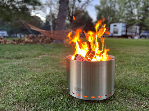 19.5 Inch Smokeless Stainless Steel Fire Pit with Weather Resistant Carry Bag