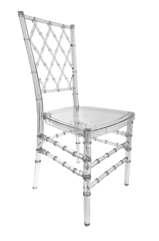 Clear Resin Crystal-Clear Diamond Back Chair - 2 Pack