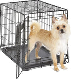 24-Inch iCrate for Small Breeds, 12-20 lbs, Single Door Folding Dog Crate with Divider Panel