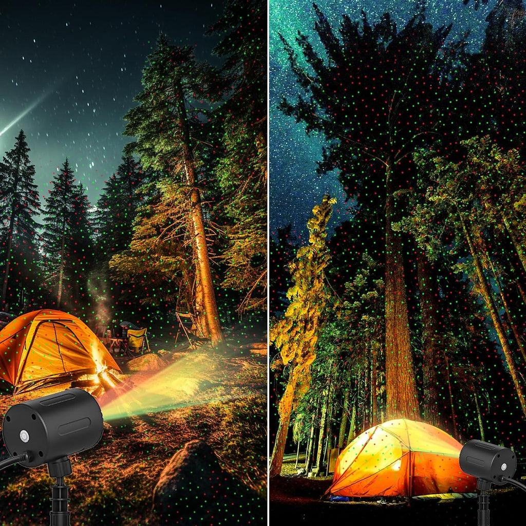 Laser Christmas Projector Lights Outdoor, Red and Green Starry Laser Projector Light, IP65 Waterproof, Remote Control