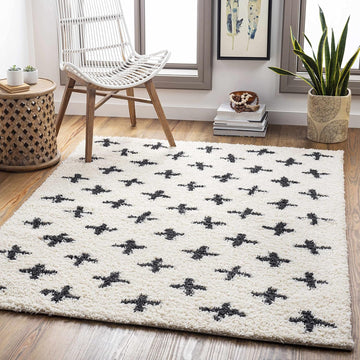 Gambo Living Room, Bedroom Area Rug - Cross Geometric Abstract - Bohemian Transitional Modern Minimalist Scandinavian