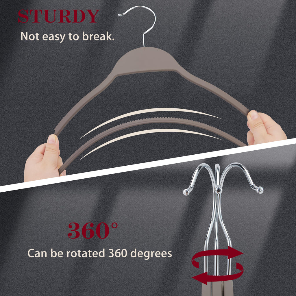 Non-Slip Rubber Coated Hangers, 20 Pack Space Saving Hangers