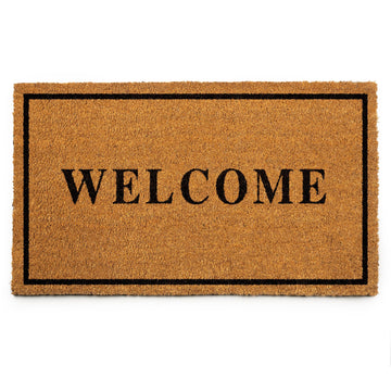 Coco Coir Door Mat with Heavy Duty Backing, Welcome Doormat, 17.5"x30" Size, Easy to Clean Entry Mat, Beautiful Color