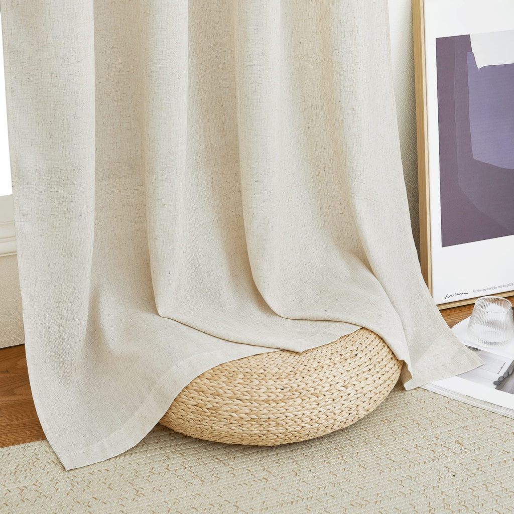 Natural Linen Curtains 96 Inches Long, W55xL96