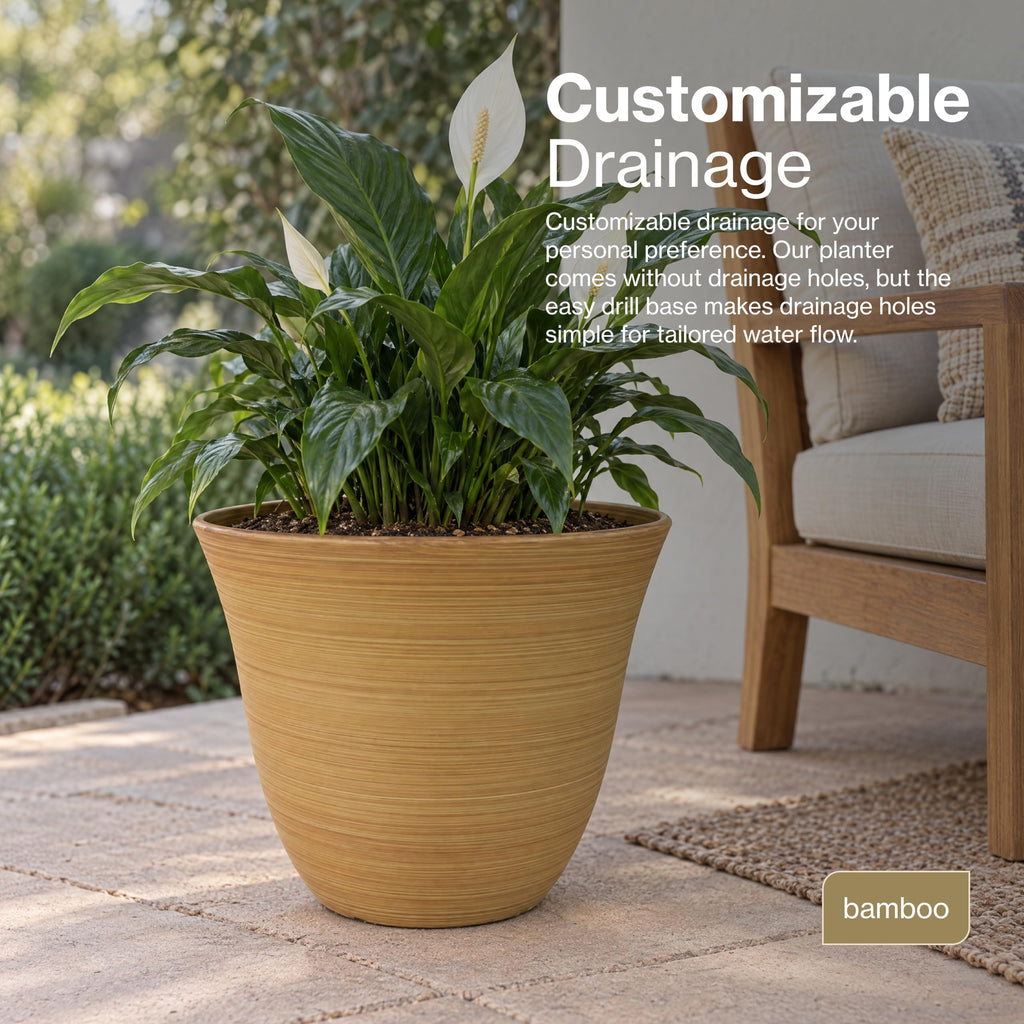13" Honeysuckle Planter in Bamboo