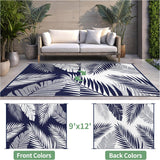 Outdoor Rug 9’x12’ Waterproof for Patio Clearance, Reversible Indoor Outdoor Plastic Straw Camping R