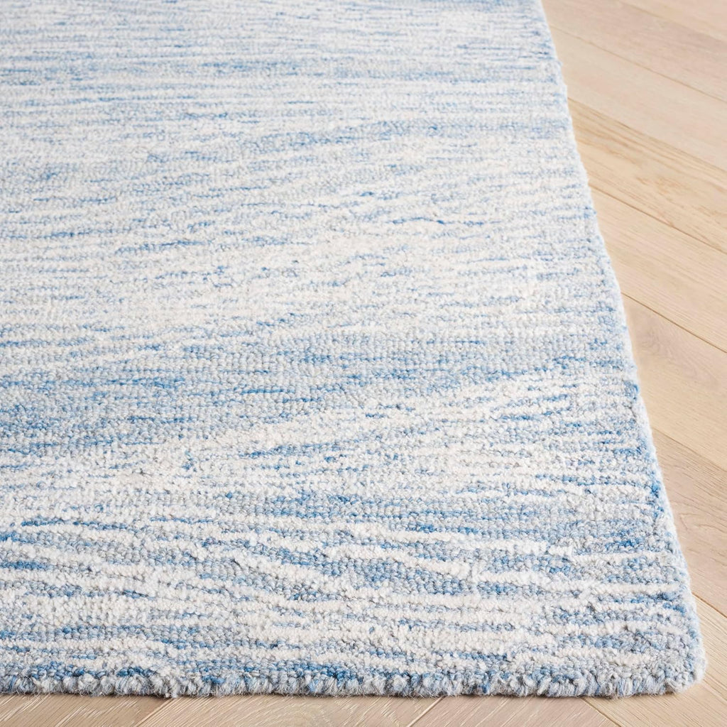 Metro Area Rug - 9' x 12', Blue & Ivory, Handmade Modern Wool