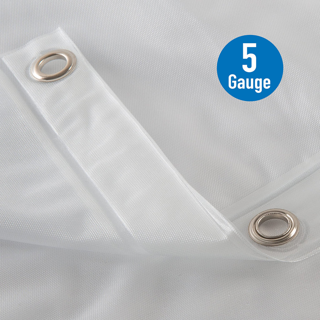 Waterproof Shower Curtain Liner, 4X's Splash Guard Suction Cup Leak Protection, 12 Rust Resistant Copper Grommets, 3