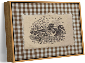 Floating Framed Vintage Duck Canvas Wall Art, Farmhouse Wall Decor 12x16in