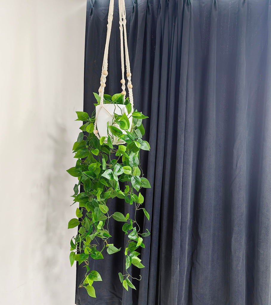 Fake Hanging Plants Artificial Plants Decor Macrame Plant Hanger with Fake Vines Faux Hanging Planter Greenery for