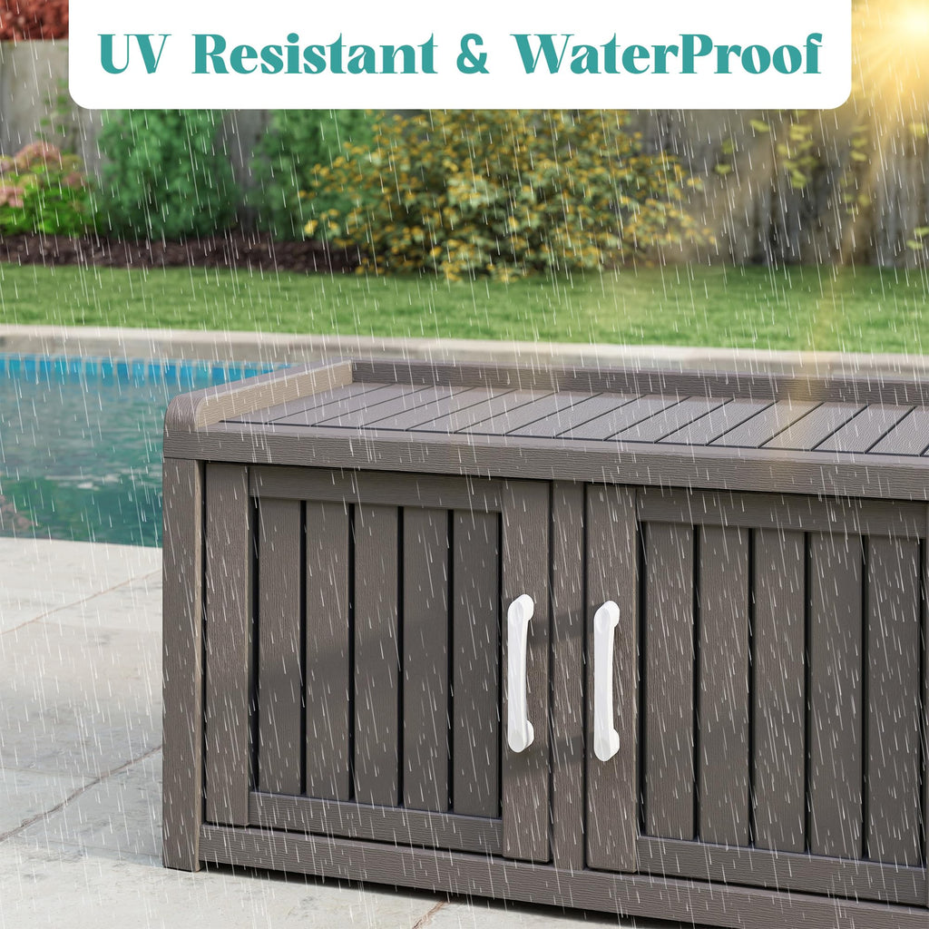 Shoe Storage Cabinet, Waterproof Shoe Organizer with Adjustable Shelves, UV-Resistant Entryway Shoe Cabinet Bench
