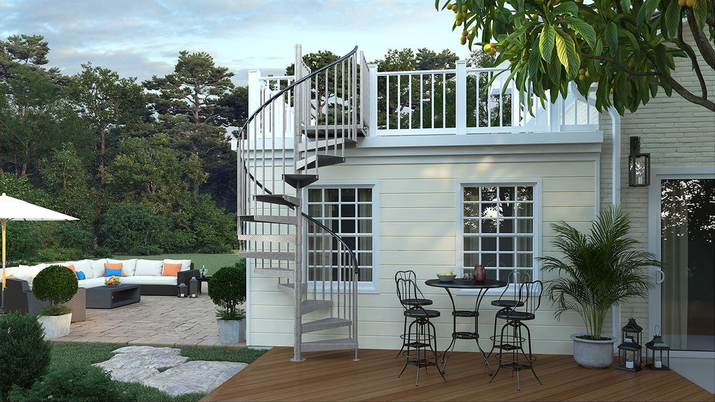 Reroute Industrial Galvanized Exterior 60in Diameter, Fits Height 119in - 133in, 2 36in Tall Platform Rails Spiral