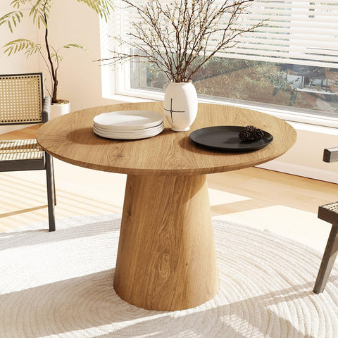 Dining Table, 43'' Wooden Round Table, Kitchen & Dining Room Table, Modern Kitchen Dining Table for Living Room &